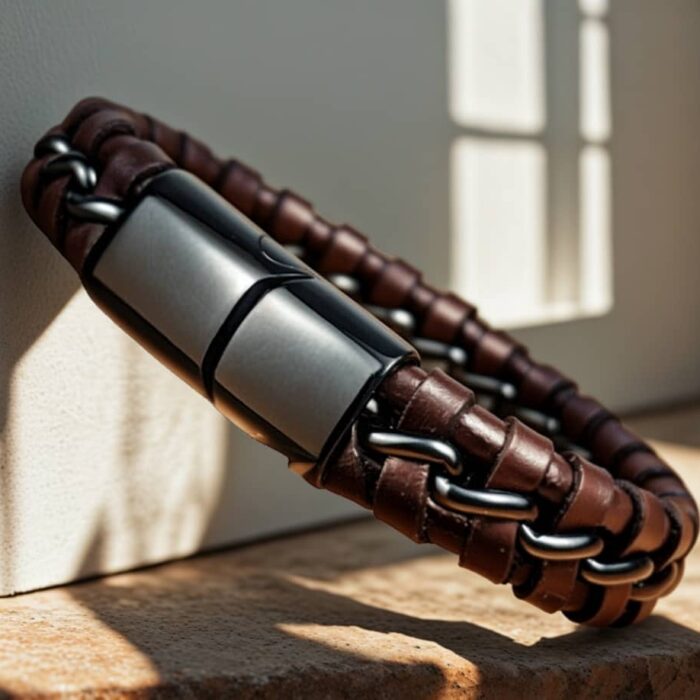 Men's Leather Bracelet- Brown