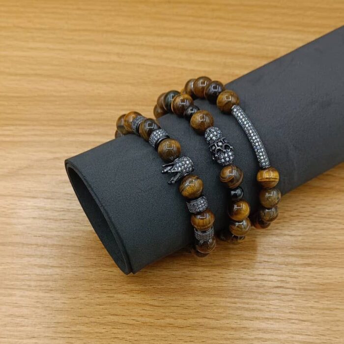 Men's Beaded Bracelet-Black & Brown