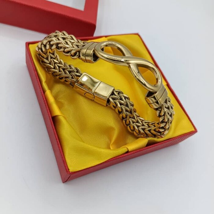 Men's Gold Chain Bracelet- Infinity style Knot