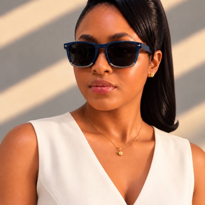 Azure sunglasses by Ajoke Prestige Hub - 002 01 azure female model primary